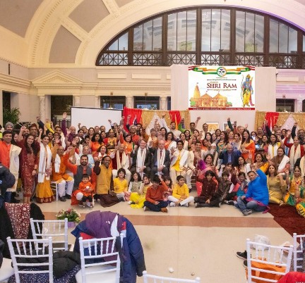 Historic Celebration in Boston as Shri Ram Temple Inauguration Marks a Joyous Occasion